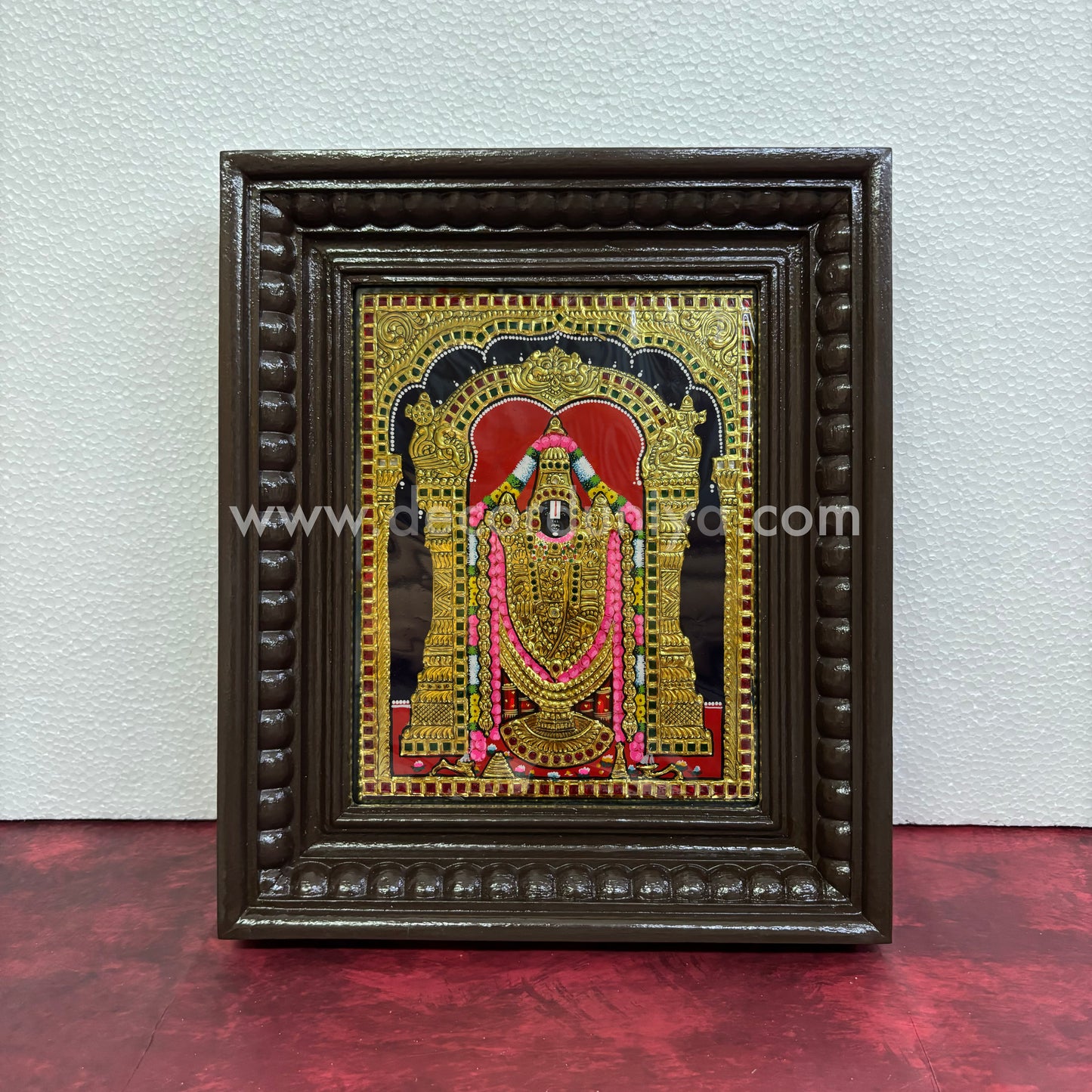 Tanjore Painting | Perumal | Chettinad Frame | - Flat Gold Foil  - TPM110