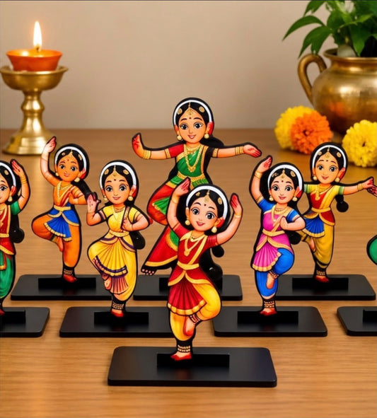 Bharatanatyam MDF Golu Cutouts Set | 10-Piece Classical Dance Poses | Pre-Order – KLM5