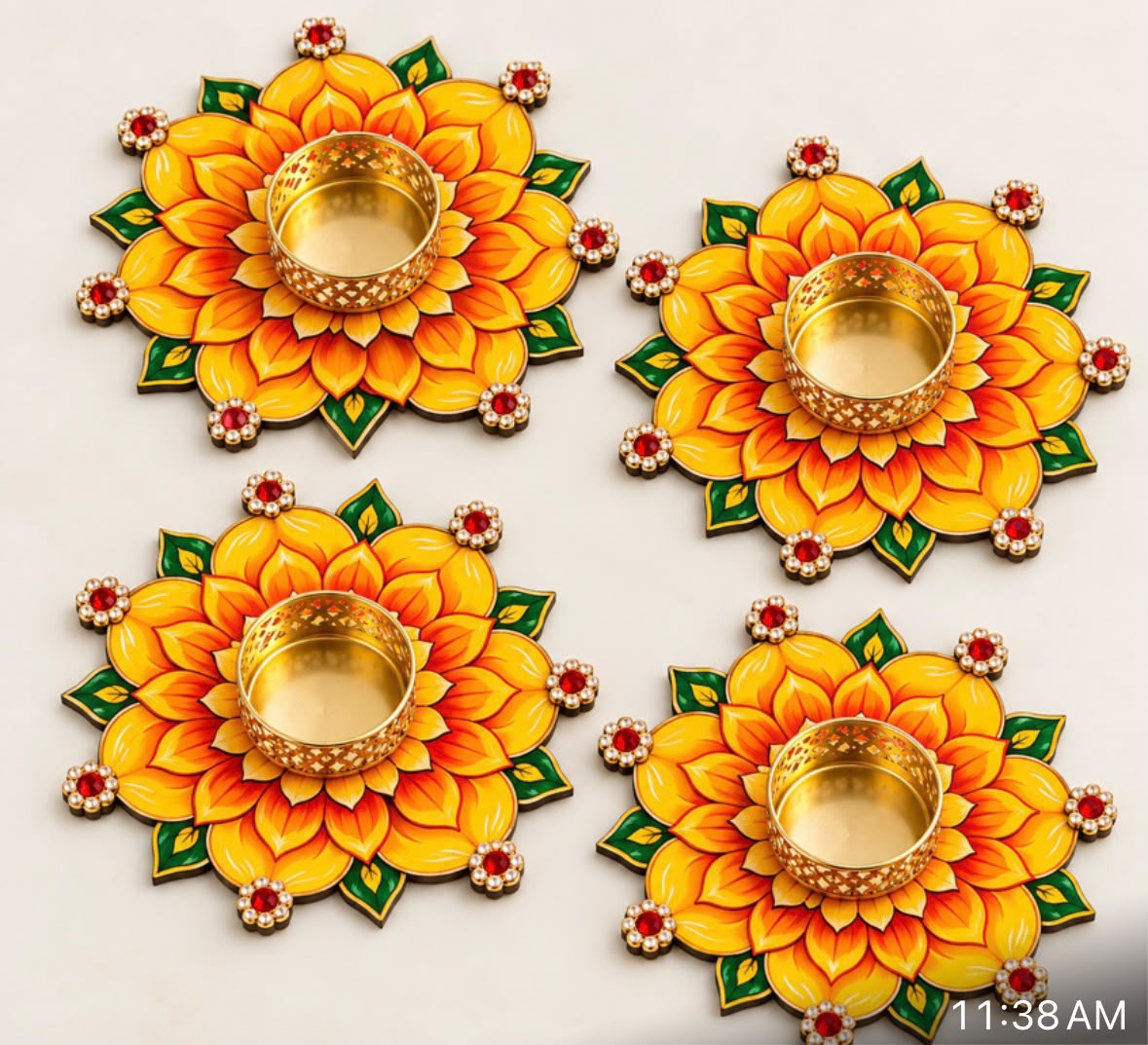 Rangoli MDF Cutout T-Light Holders | Set of 4 Pieces | Pre-Order – KLM6