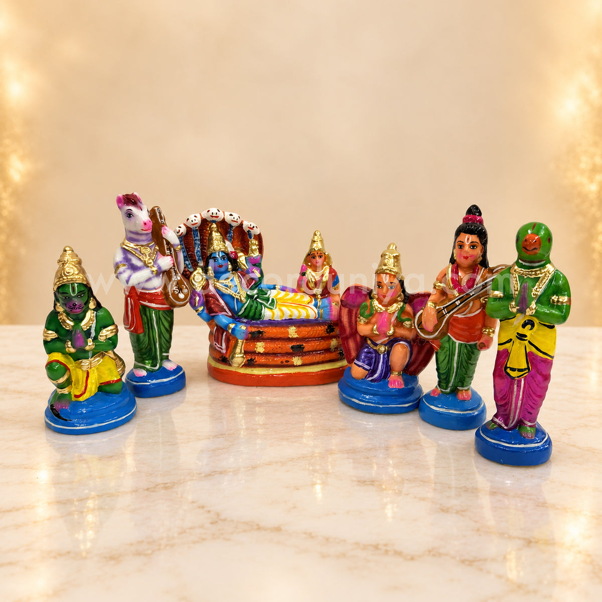 Vaikuntam Perumal Clay Golu Doll Set | Lord Vishnu | Navaratri Kolu Bommai – TKS16