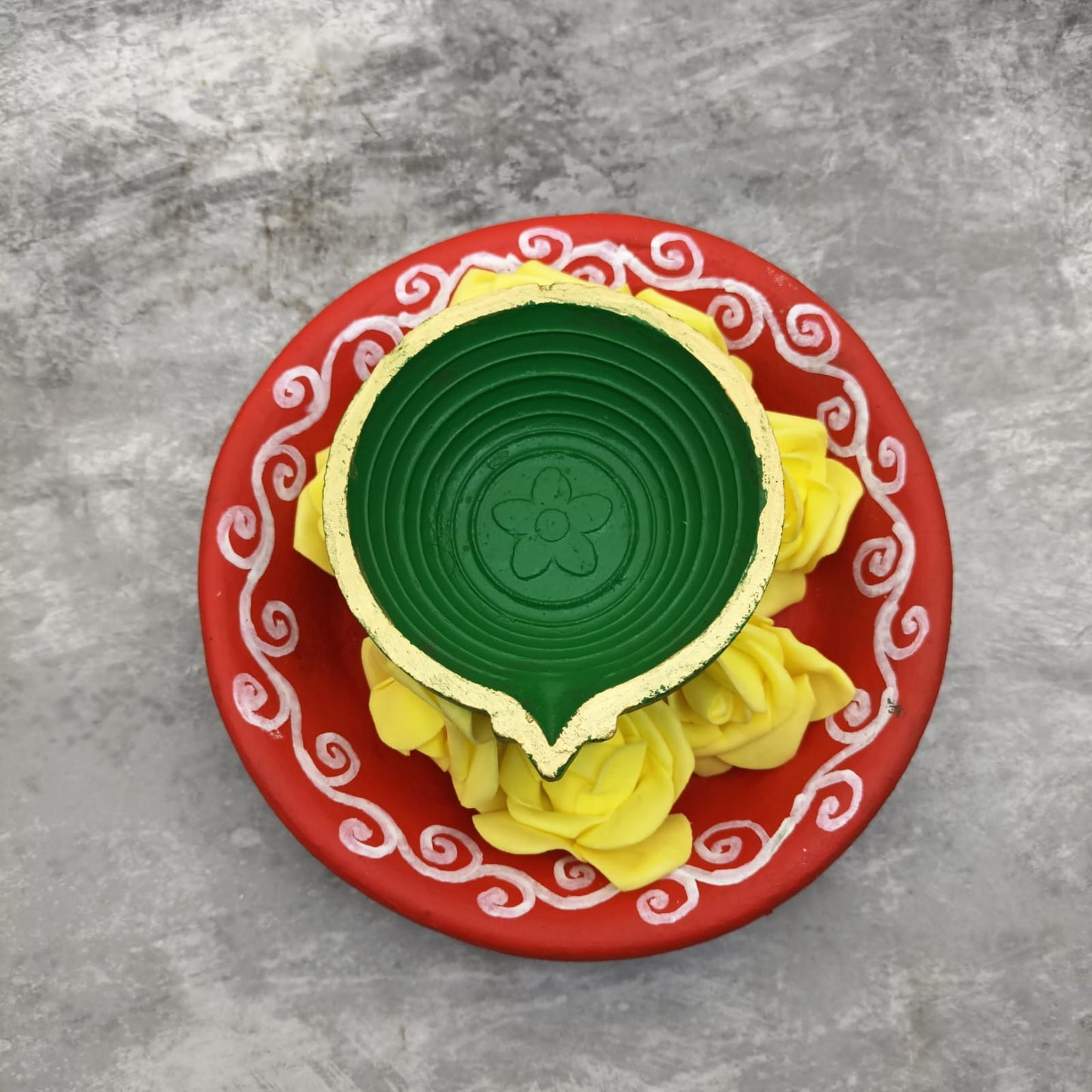 Clay Padam Vilakku with Plate - CPL42
