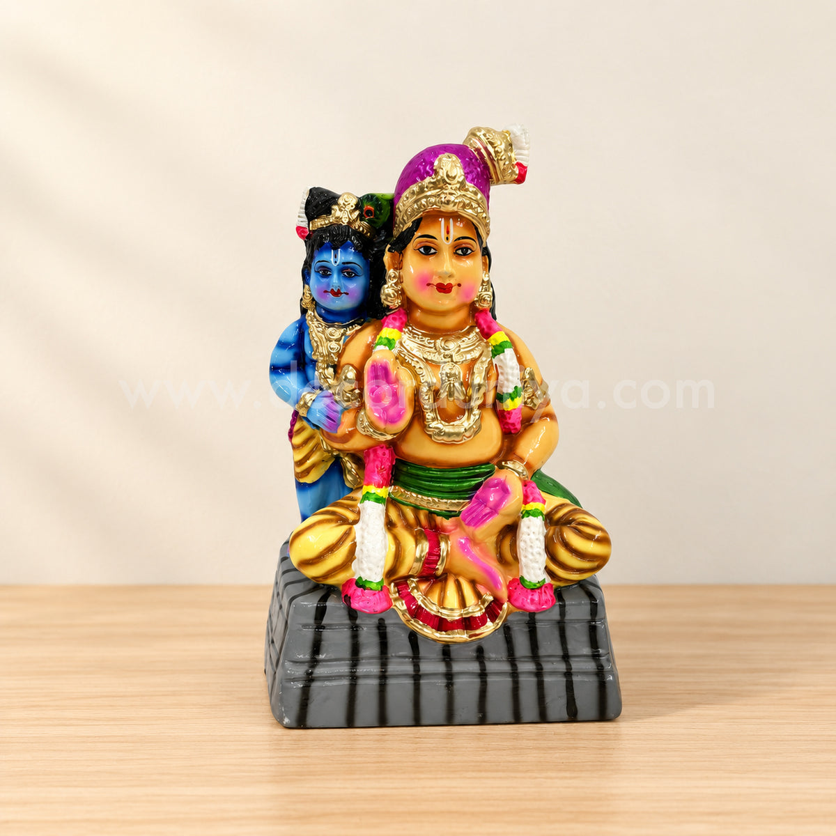 Nammazhwar with Lord Krishna Clay Golu Doll | Navaratri Golu Bommai & Pooja Décor – TKS36