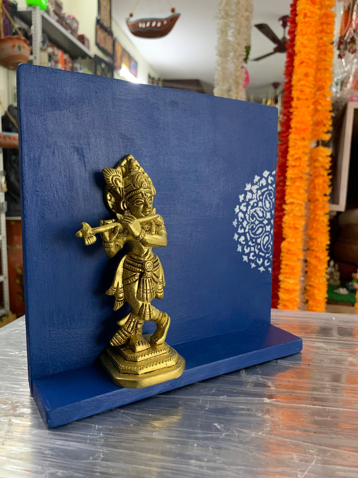 Handmade table decor with Brass Krishna- PRG1