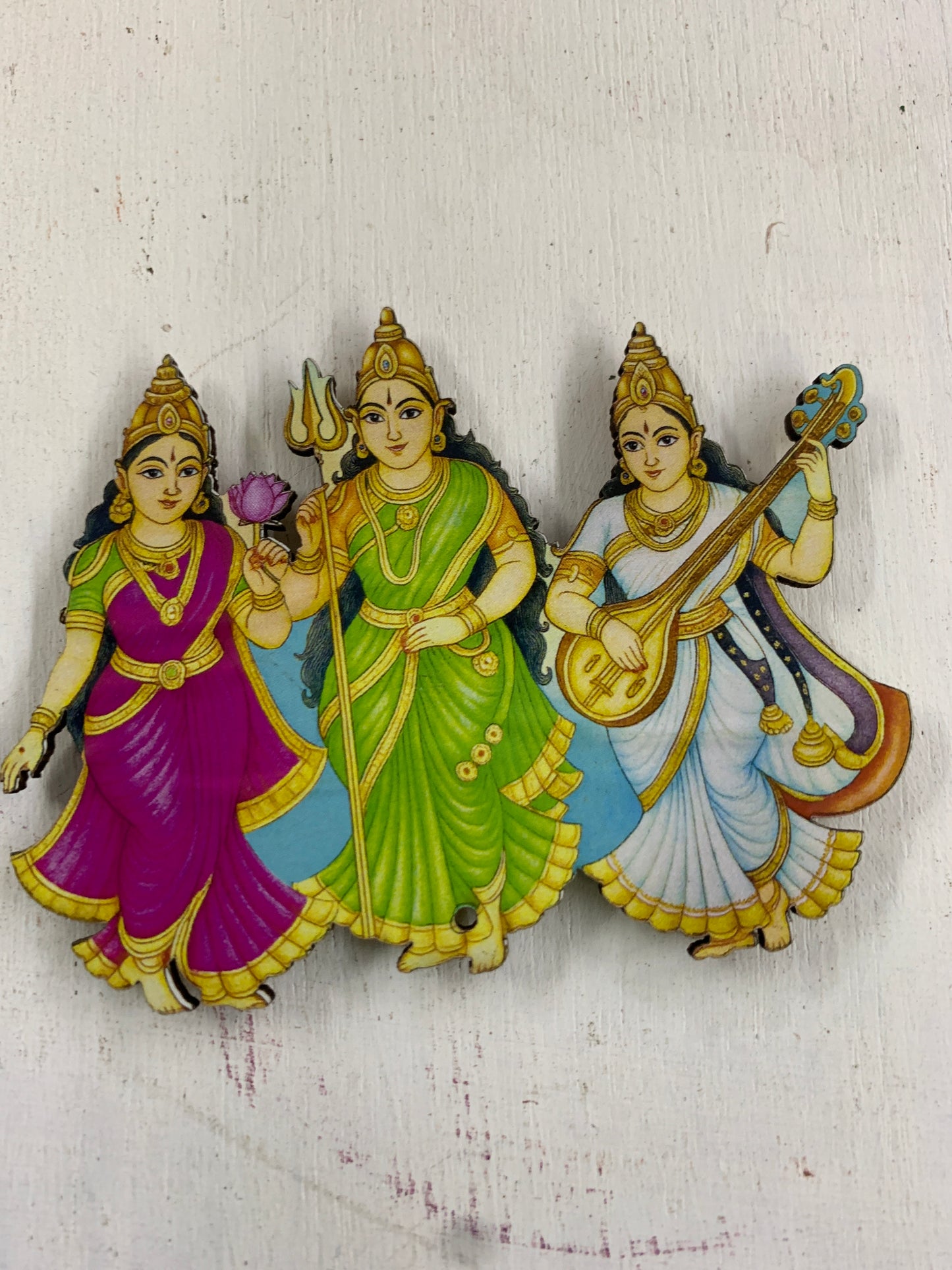 Fridge Magnet - MDF-Lakshmi Durga Saraswathi - FM129