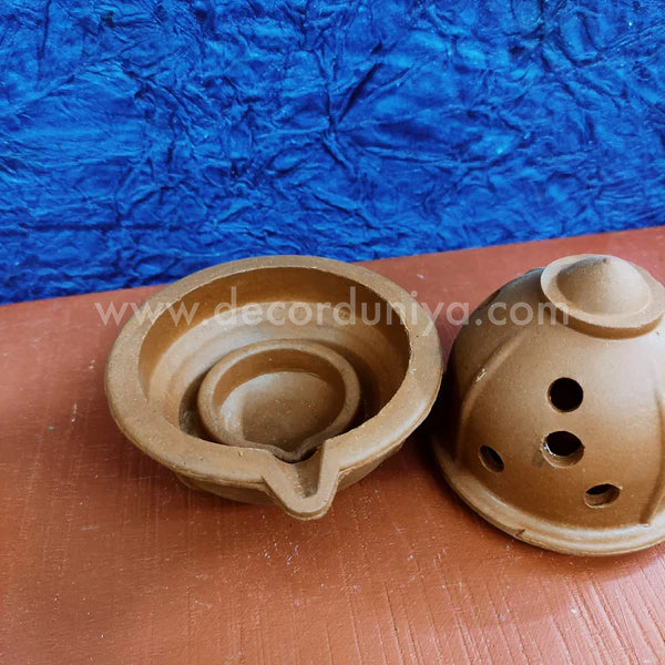 Clay Anaya vilakku - Agal Vilakku with Lid - Diya - CAL1
