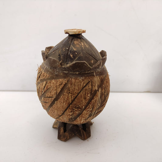 Handmade Coconut shell Jar - Natural Finish - CC0010