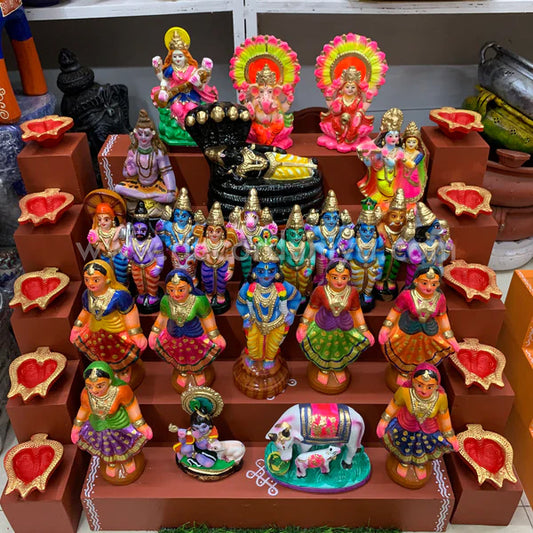 5 Step Clay Idols Golu - Entire Set - CG108