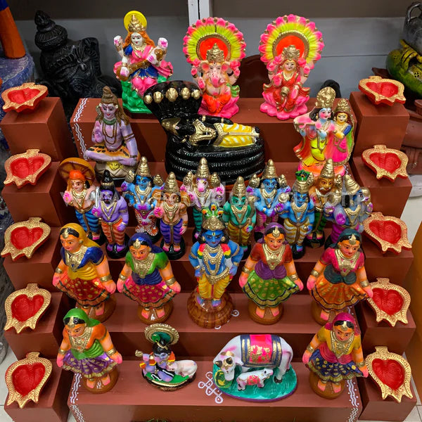 5 Step Clay Idols Golu - Entire Set - CG4