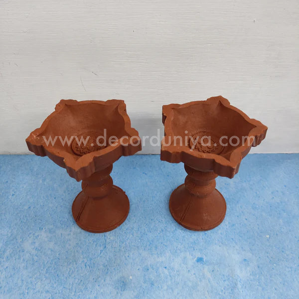 Clay Kuthu Vilakku - Pair of 2 Nos - CKV1