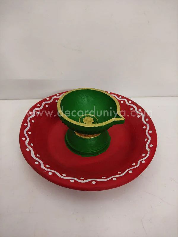Clay Paatham Vilakku with Plate - CPL40