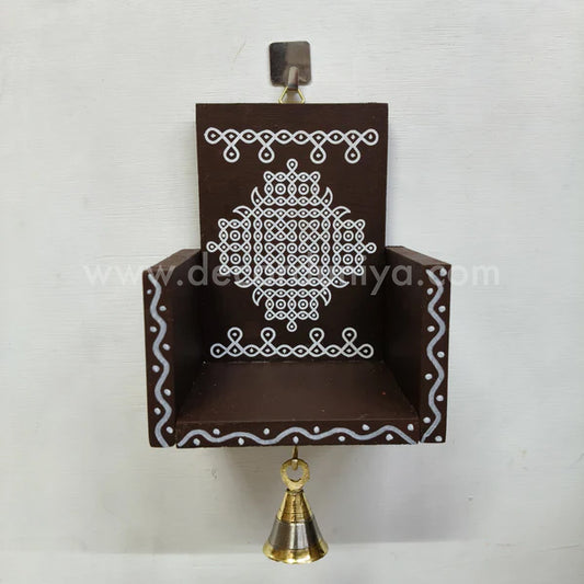 Closed Wooden Kolam Wall Shelf, Vilakku Madam - CVM5