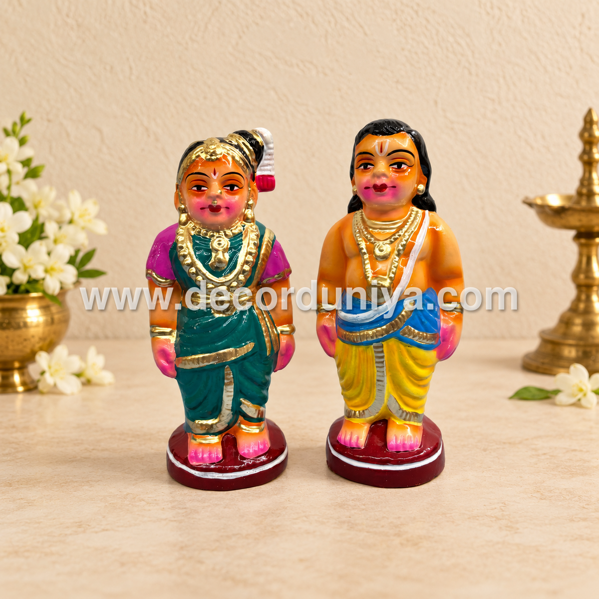 Mama Mami | Uncle Aunty | Young Couple | Golu Bommai | Decor Duniya Golu Dolls | Navaratri Golu Bommai - TK63-PR