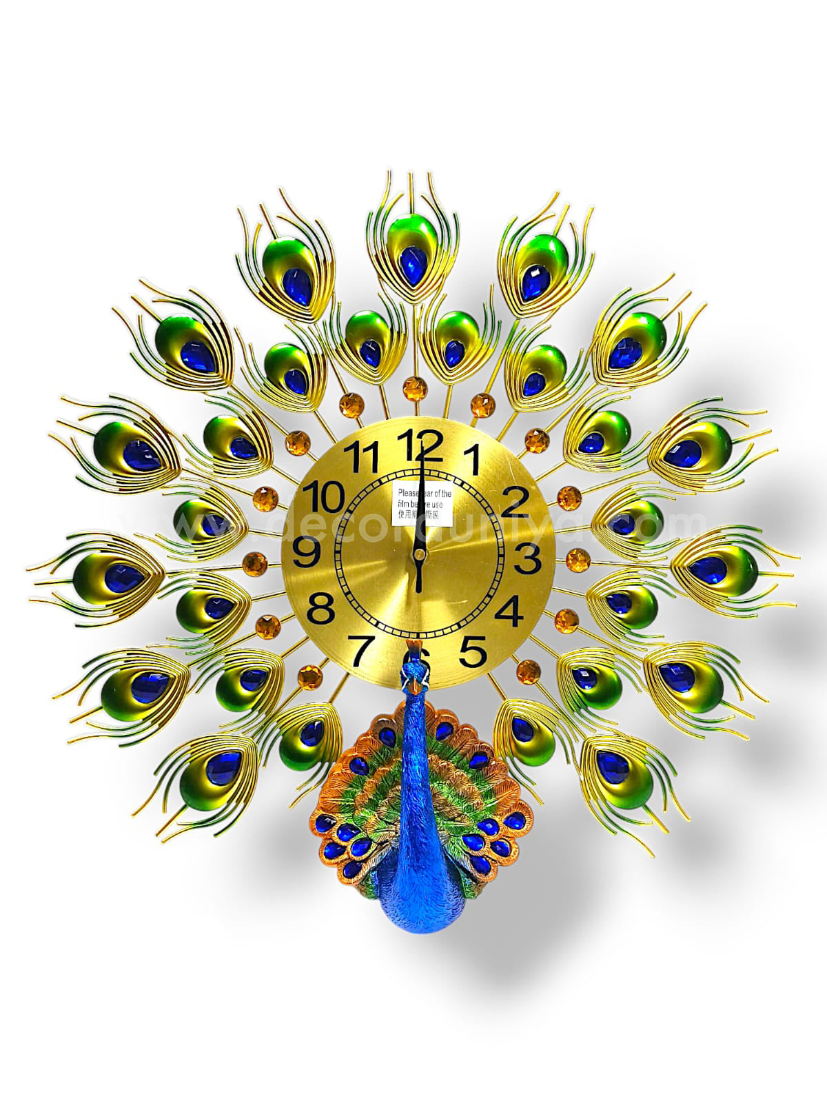 Peacock Metal Art Wall Clock - GNPMA9