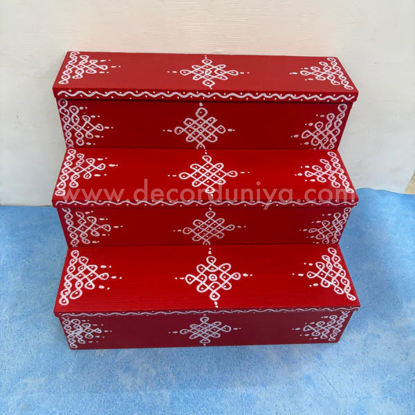 Dismantable 3 Step Golu Padi | 12 inches Width - DGP6