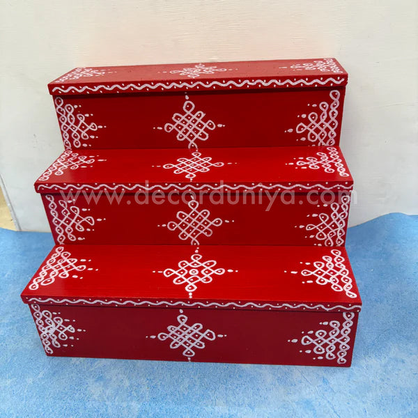 Dismantable 3 Step Golu Padi | 12 inches Width - DGP6