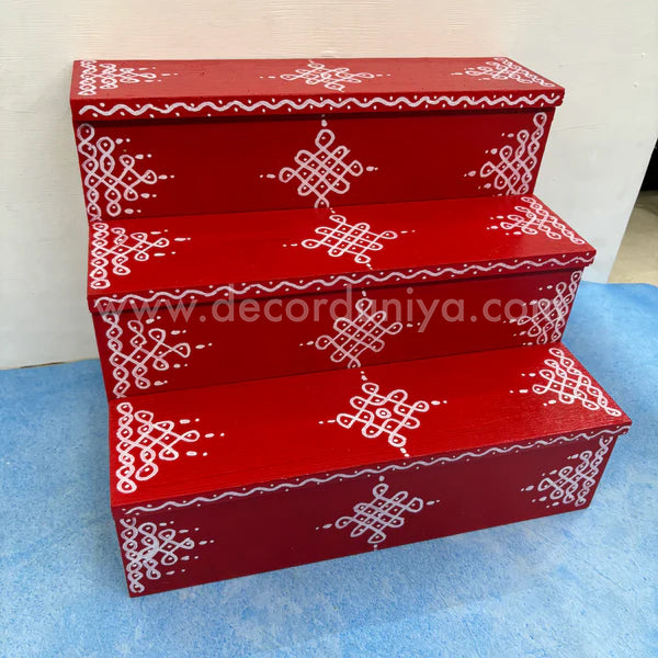 Dismantable 3 Step Golu Padi | 12 inches Width - DGP6
