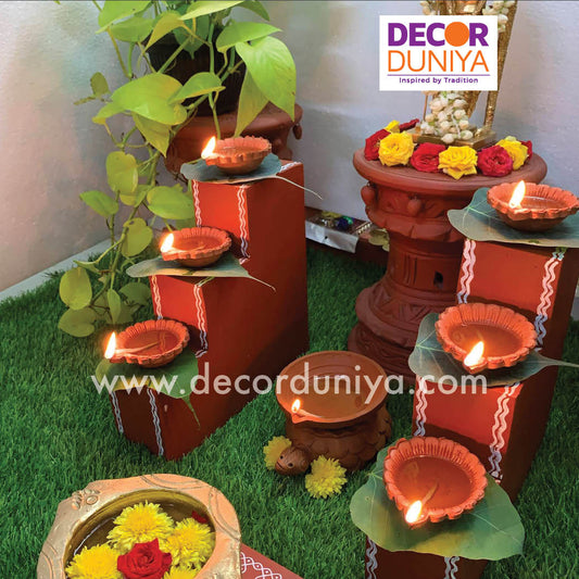 3 Step Diya Stand - Vilakku Padi - DS05