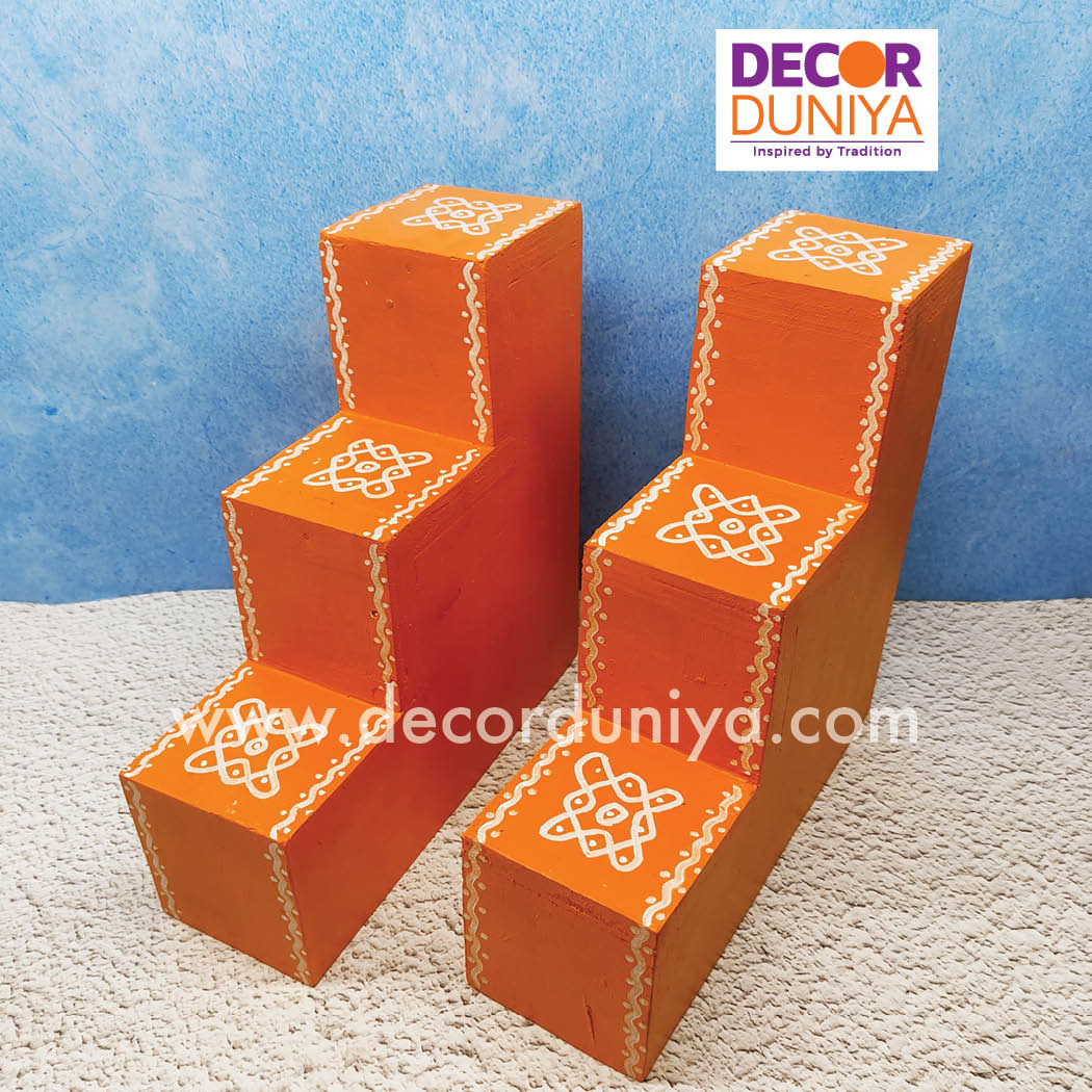 3 Step Diya Stand - Vilakku Padi - DS08