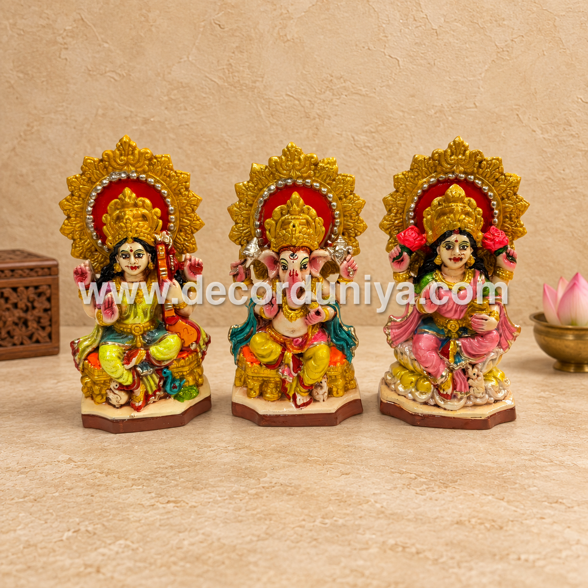 Ganesha Lakshmi Saraswathi Golu Doll Set | Decor Duniya Navaratri Golu Bommai – SAP108