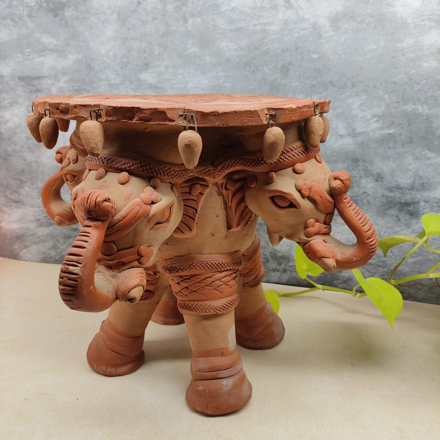 Terracotta Elephant Stand - TES1