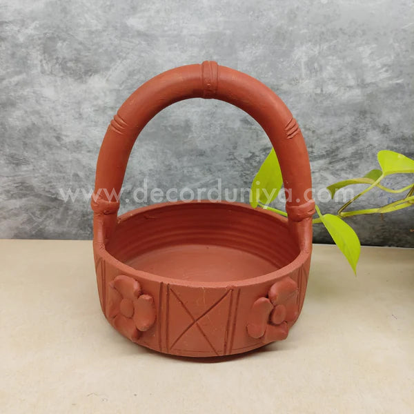Terracotta Basket, Flower Basket, Urili - FB1