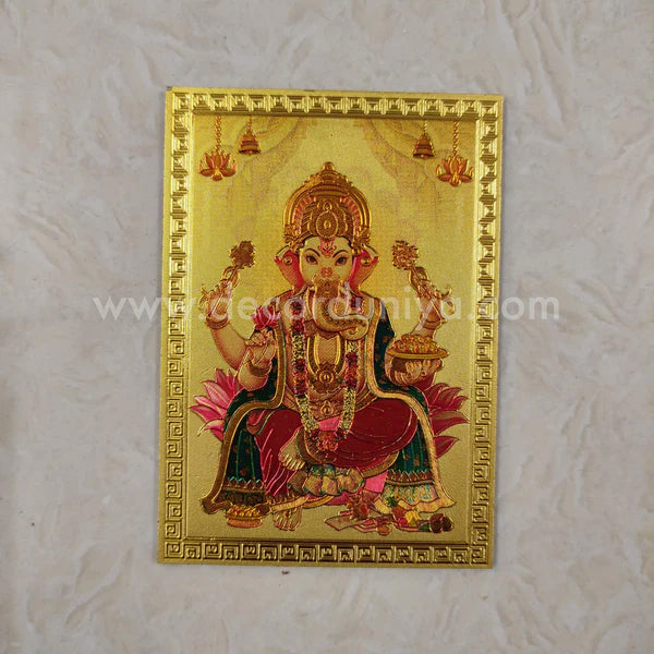 Fridge Magnet - Mettalic Gold Finish - Ganesha - FM3