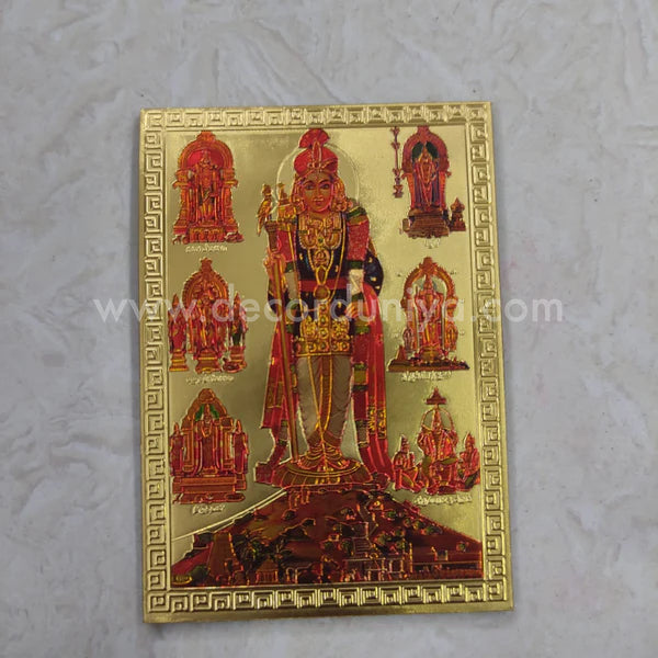 Fridge Magnet - Mettalic Gold Finish - Arupadai Veedu Murugar - FM5
