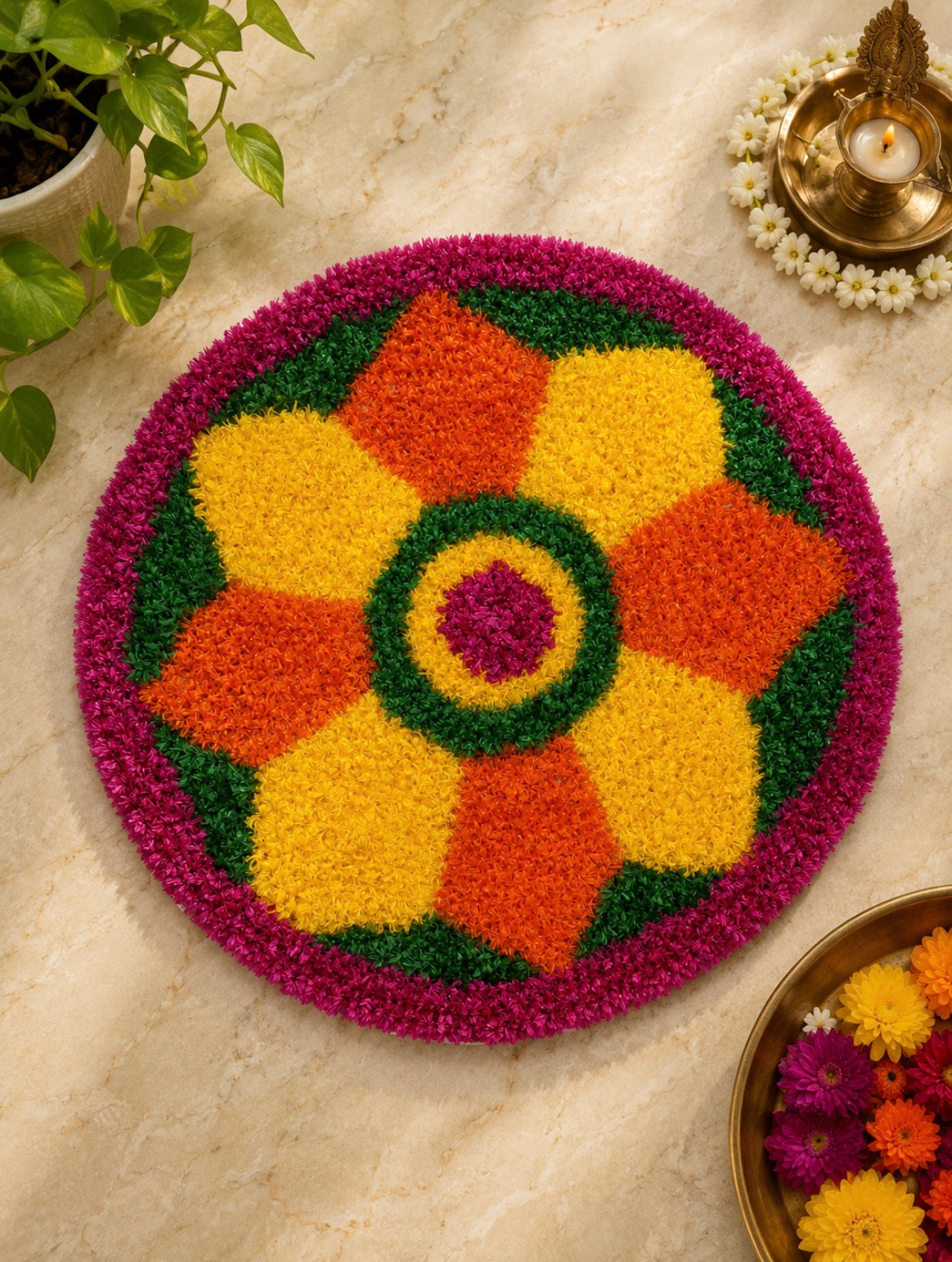 3D Rangoli Mat - 14 inches - ANN5