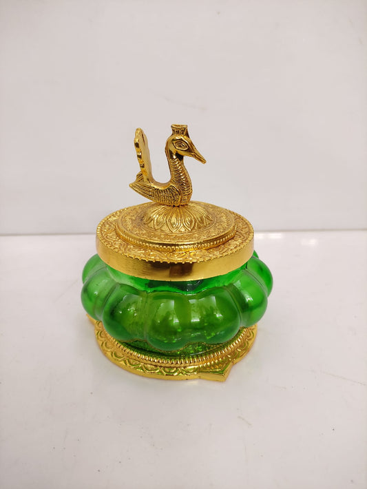 Kubera Lakshmi Pot | Akshaya Pot | Kubera Pot | Lakshmi Pot | Gold & Green - GP41