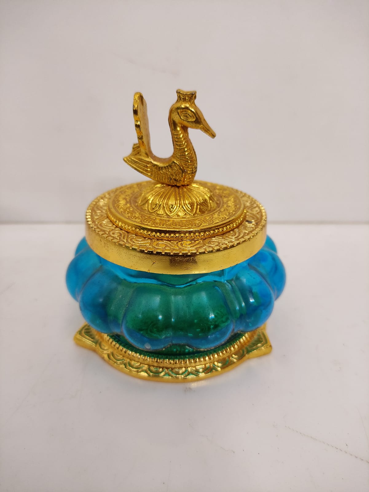 Kubera Lakshmi Pot | Akshaya Pot | Kubera Pot | Lakshmi Pot | Gold & Green - GP43