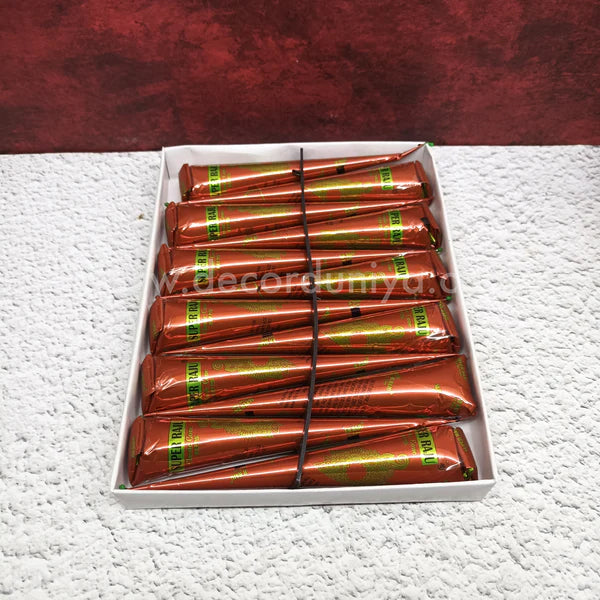 Henna Mehandi Cone for Hand Designing - Set of 12 Pcs - HMC1