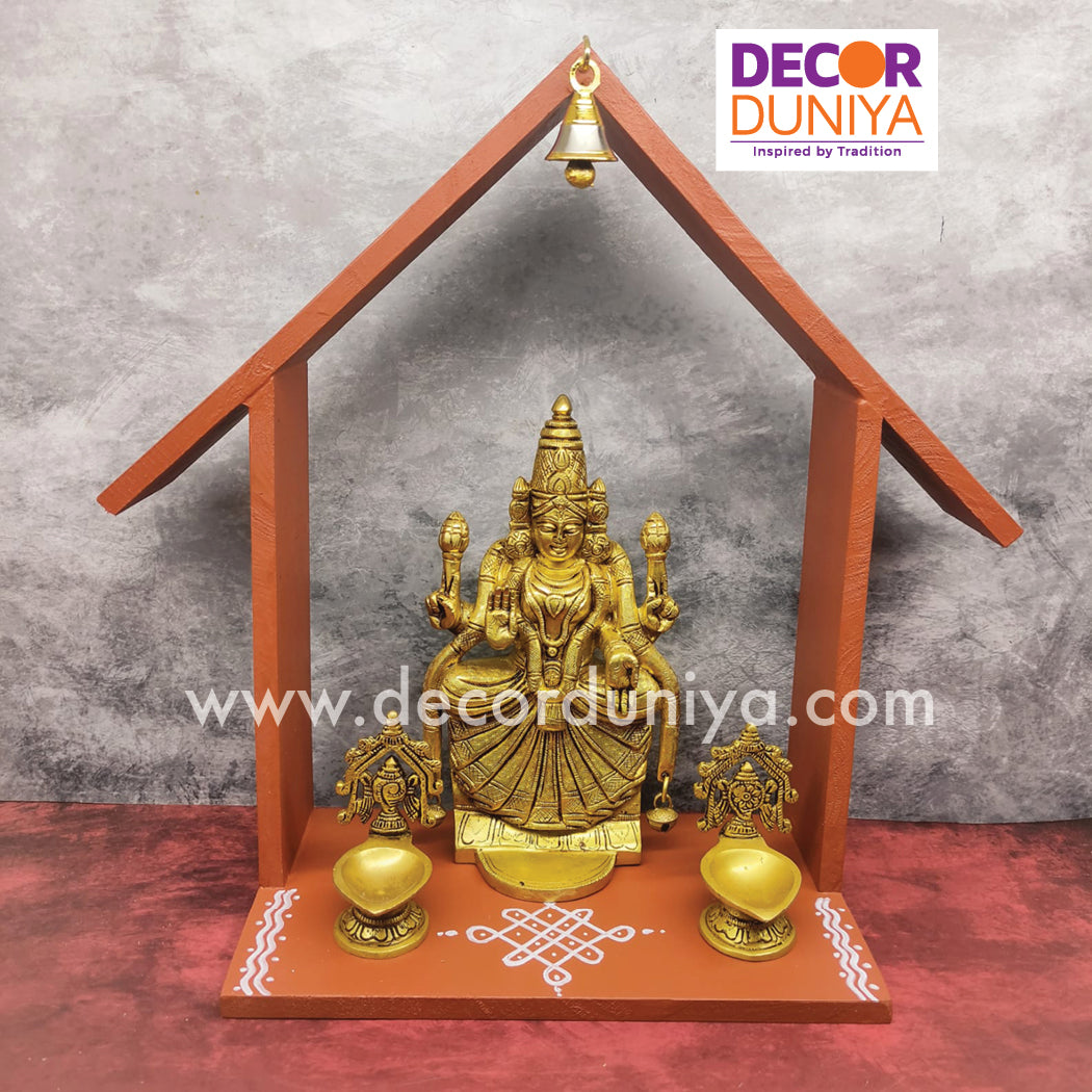 Thayar, Sangu Chakra Vilakku with House Shelf | Vilakku madam - HS17