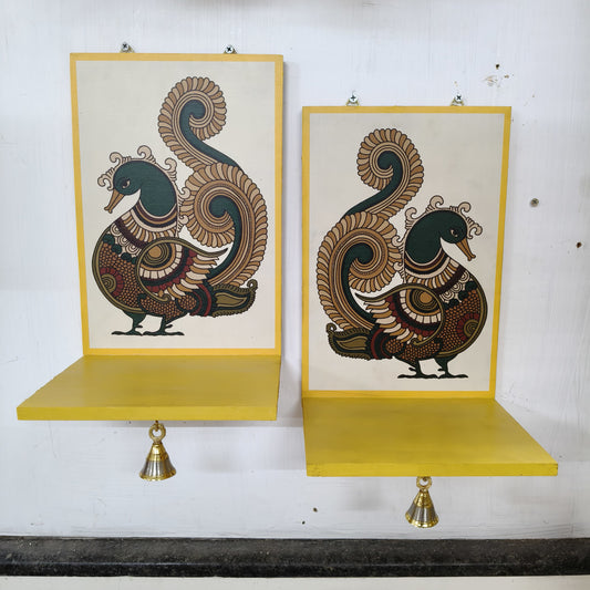 Wooden Kolam Wall Shelf, Vilakku Madam (Pair - 2 pcs) -  VMB8