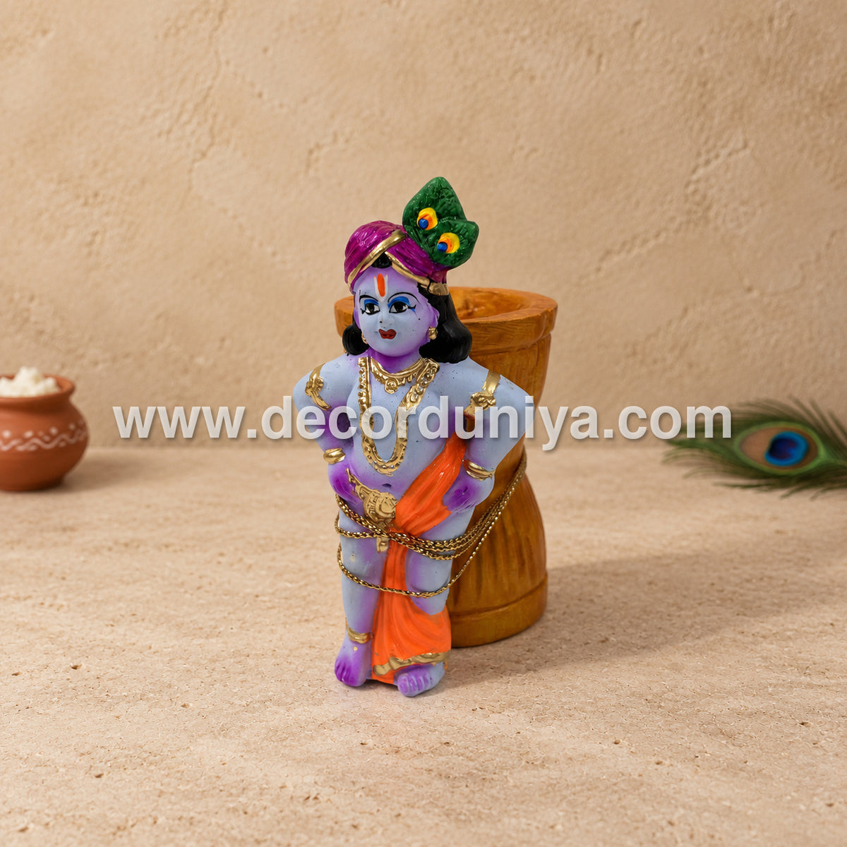 Ural Krishna Golu Doll | Krishna with Mortar | Decor Duniya Navaratri Golu Bommai – SAP116