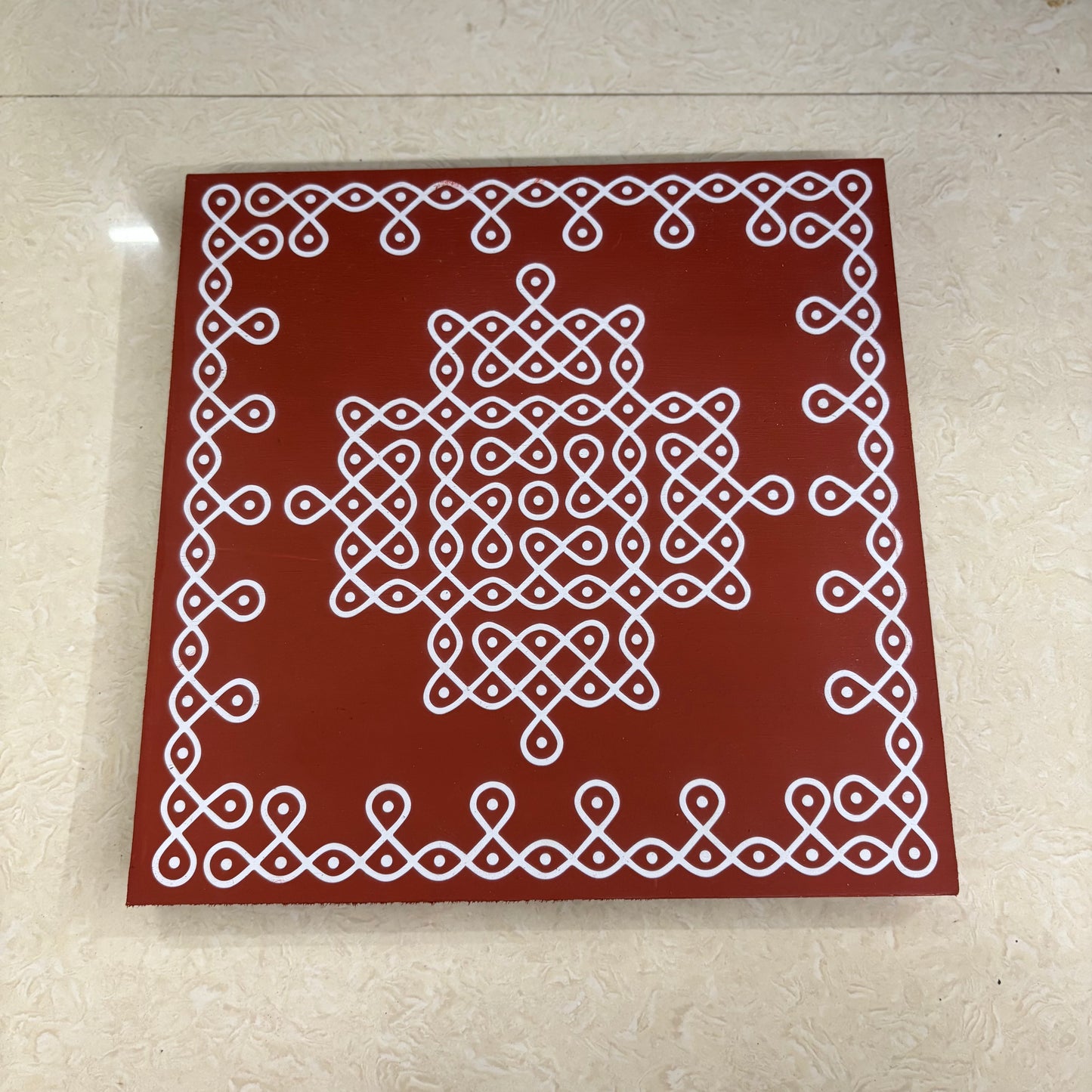 Wooden Pulli Kolam, Kambi Kolam Manai - K12PK01