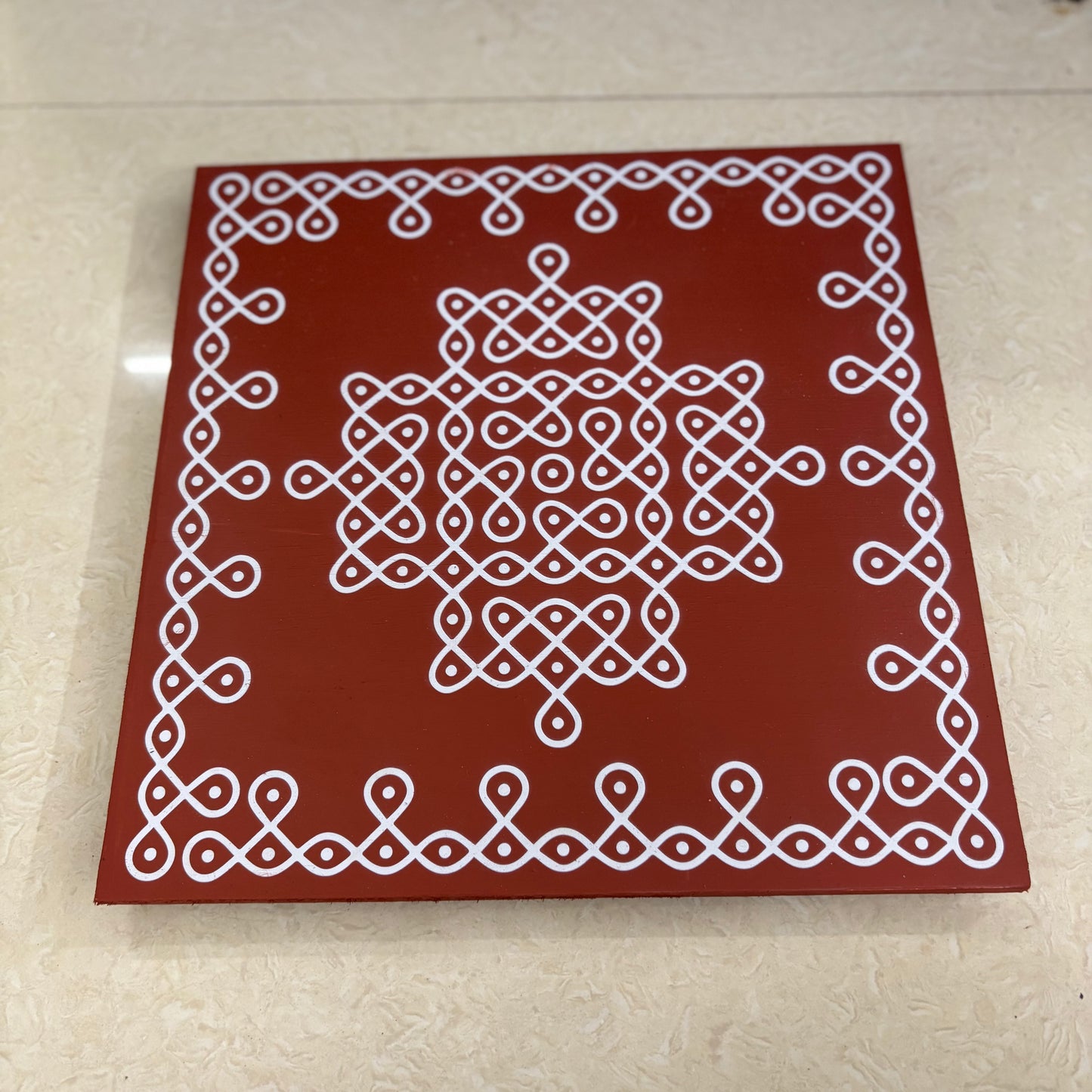 Wooden Pulli Kolam, Kambi Kolam Manai - K12PK01