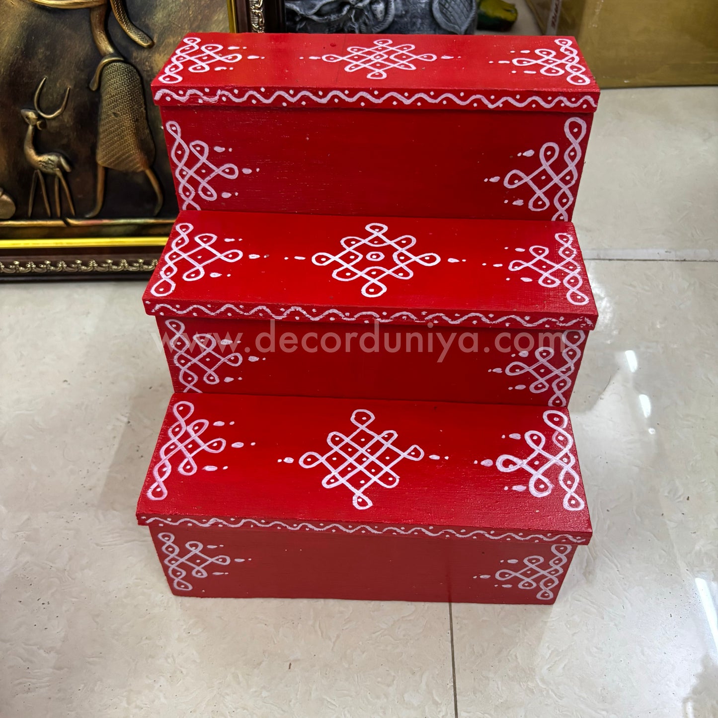 Dismantable 3 Step Golu Padi | 9 inches Width - DGP13