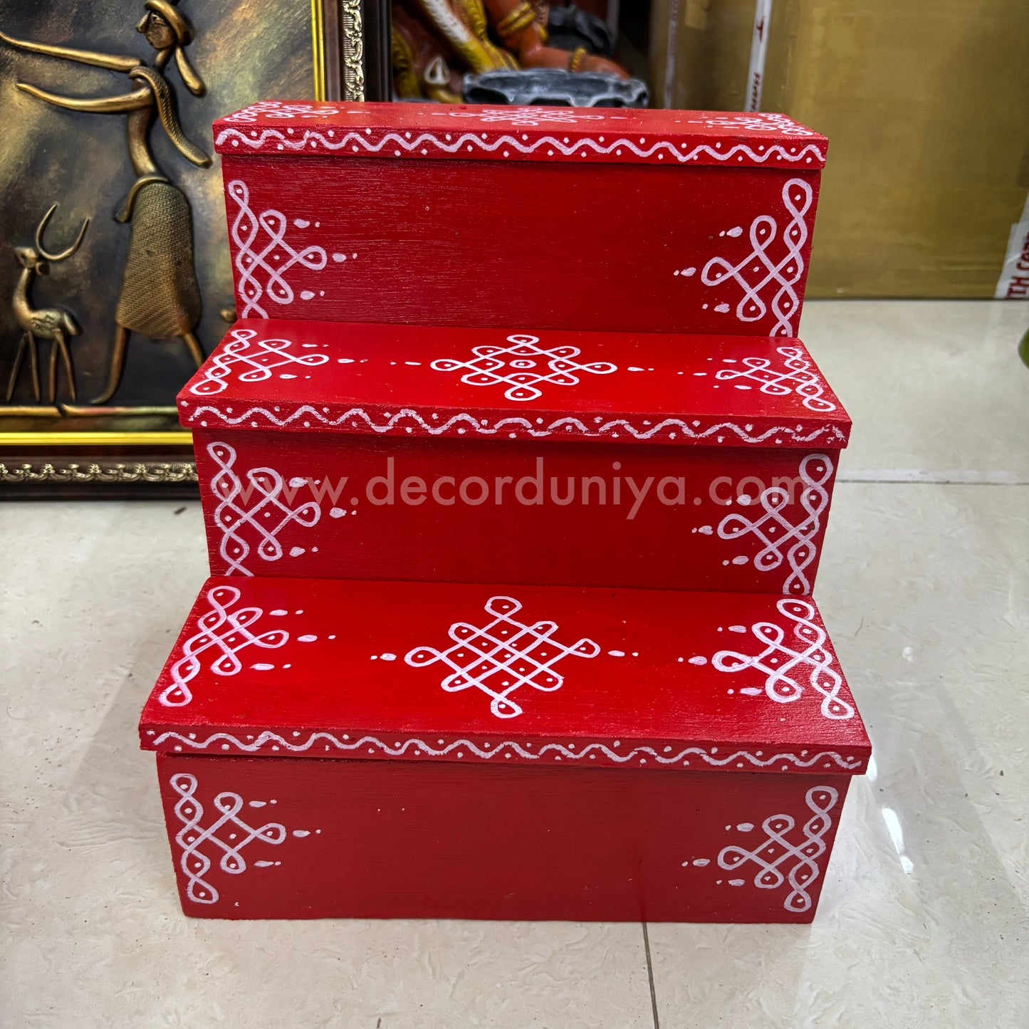Dismantable 3 Step Golu Padi | 9 inches Width - DGP13