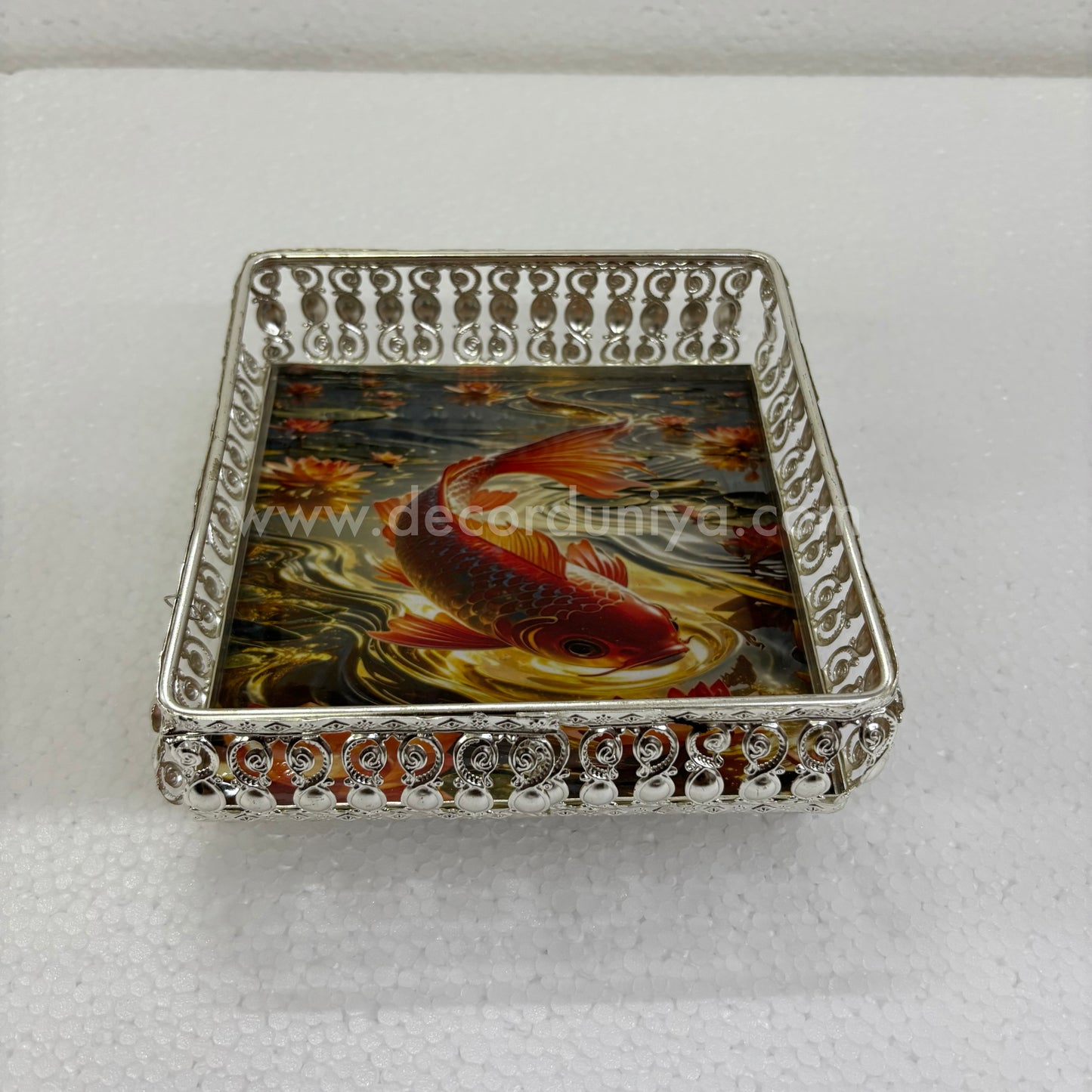German Silver Pichwai Tray square - DVH2