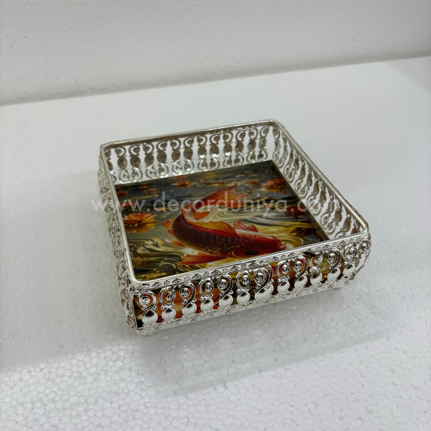 German Silver Pichwai Tray square - DVH2
