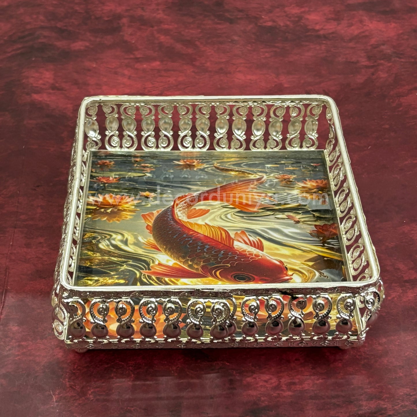 German Silver Pichwai Tray square - DVH2