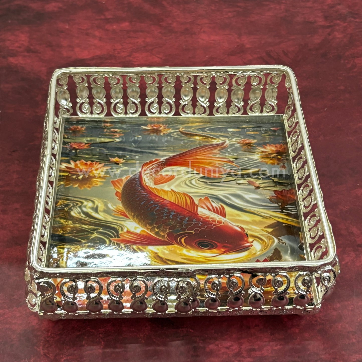 German Silver Pichwai Tray square - DVH2