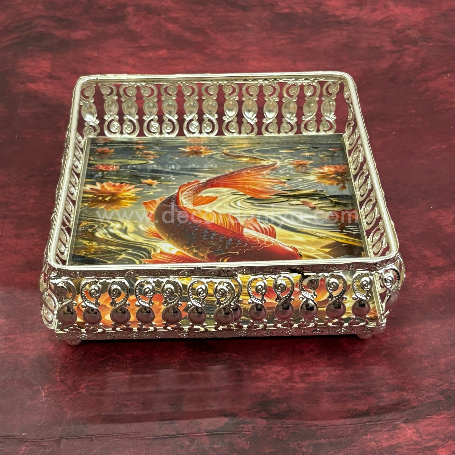 German Silver Pichwai Tray square - DVH2