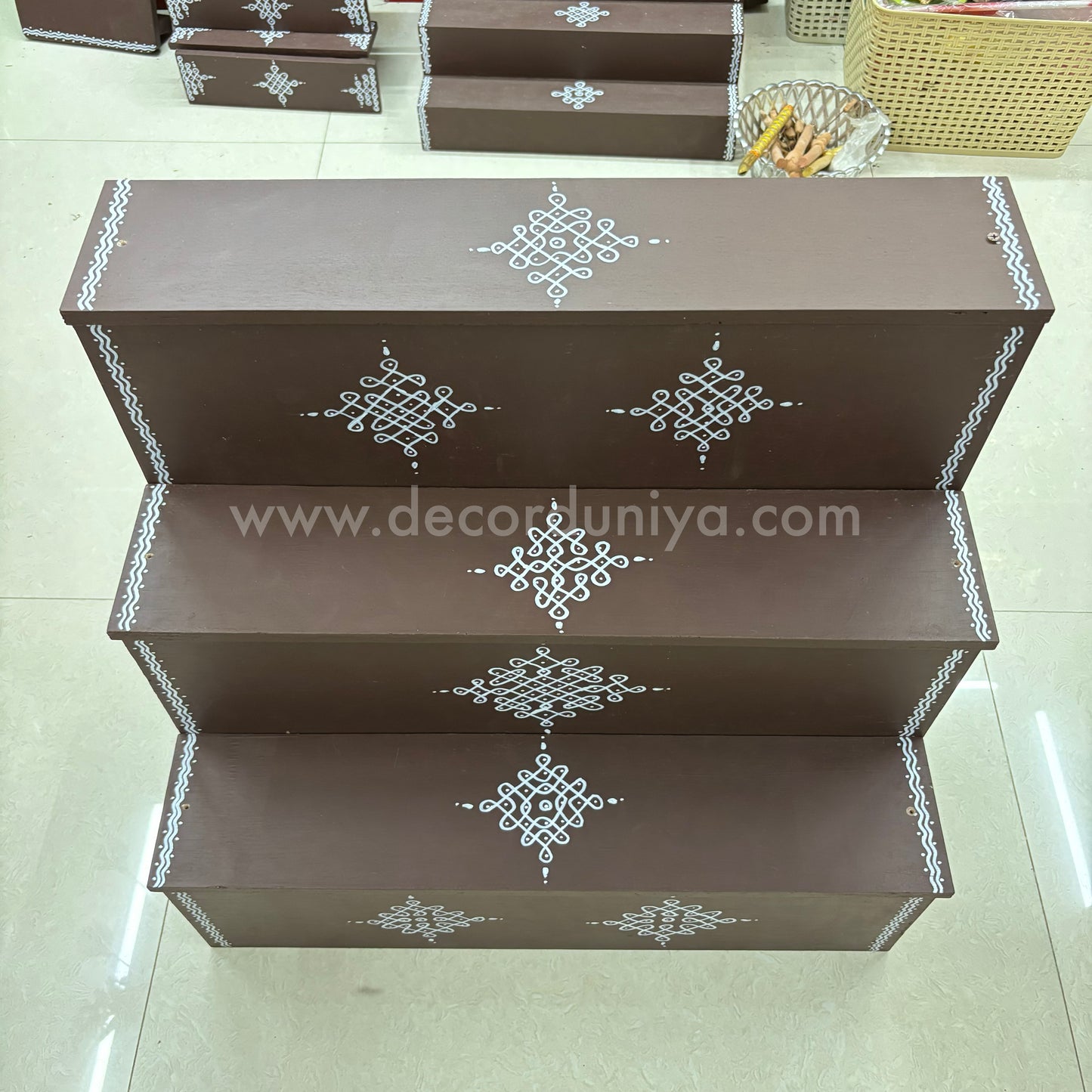 Dismantable 3 step Vigraha Padi - Golu Padi | Width 24 inches - DGP4 - DGP3