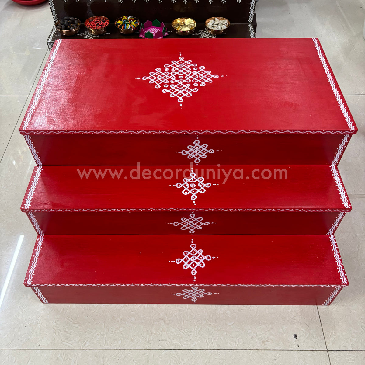 3 Step | Golu Padi | Vigraham Stand | Fixed Model | 24 inches Width | VS7