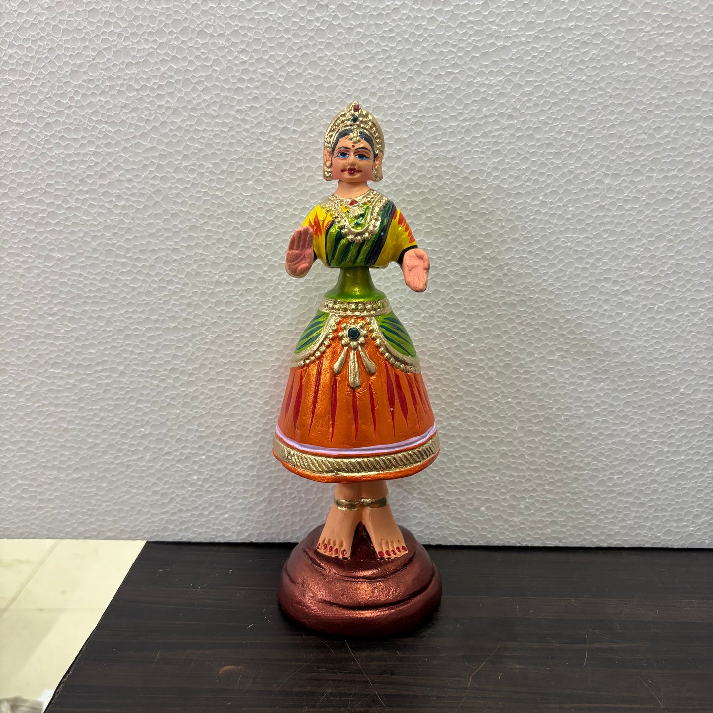 Traditional Thanjavur Dancing Lady Doll | Thalaiyatti Bommai | Paper Mache | 10 Inches - TD103