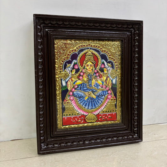 Tanjore Painting | Lakshmi | Chettinad Frame | - Flat Gold Foil  - TPM101