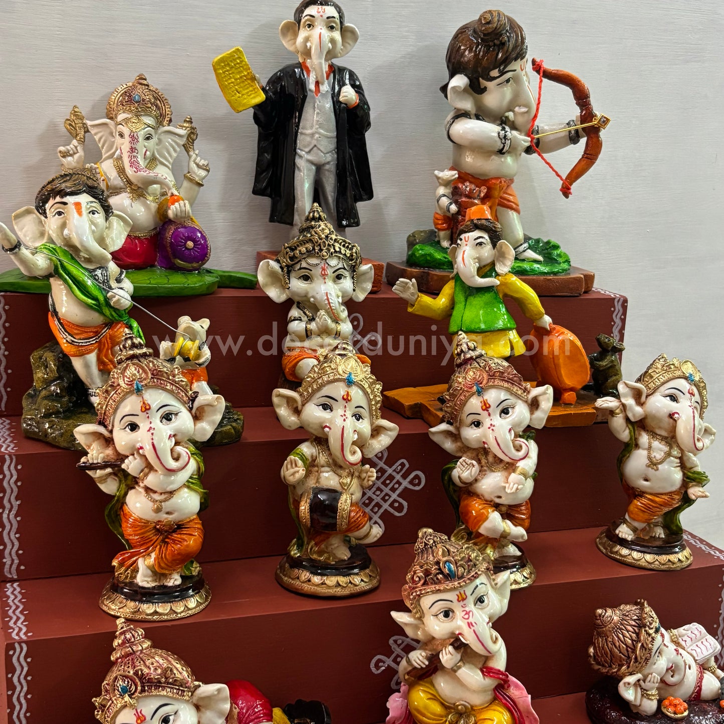 5 Step Polyresin Ganesha Golu - Entire Set - PG108