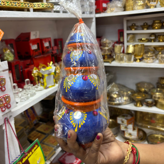 Handmade Clay Akshaya Kubera Pot | Kubera Pot Brings Prosperity, Good Luck, Financial Gains - KP23