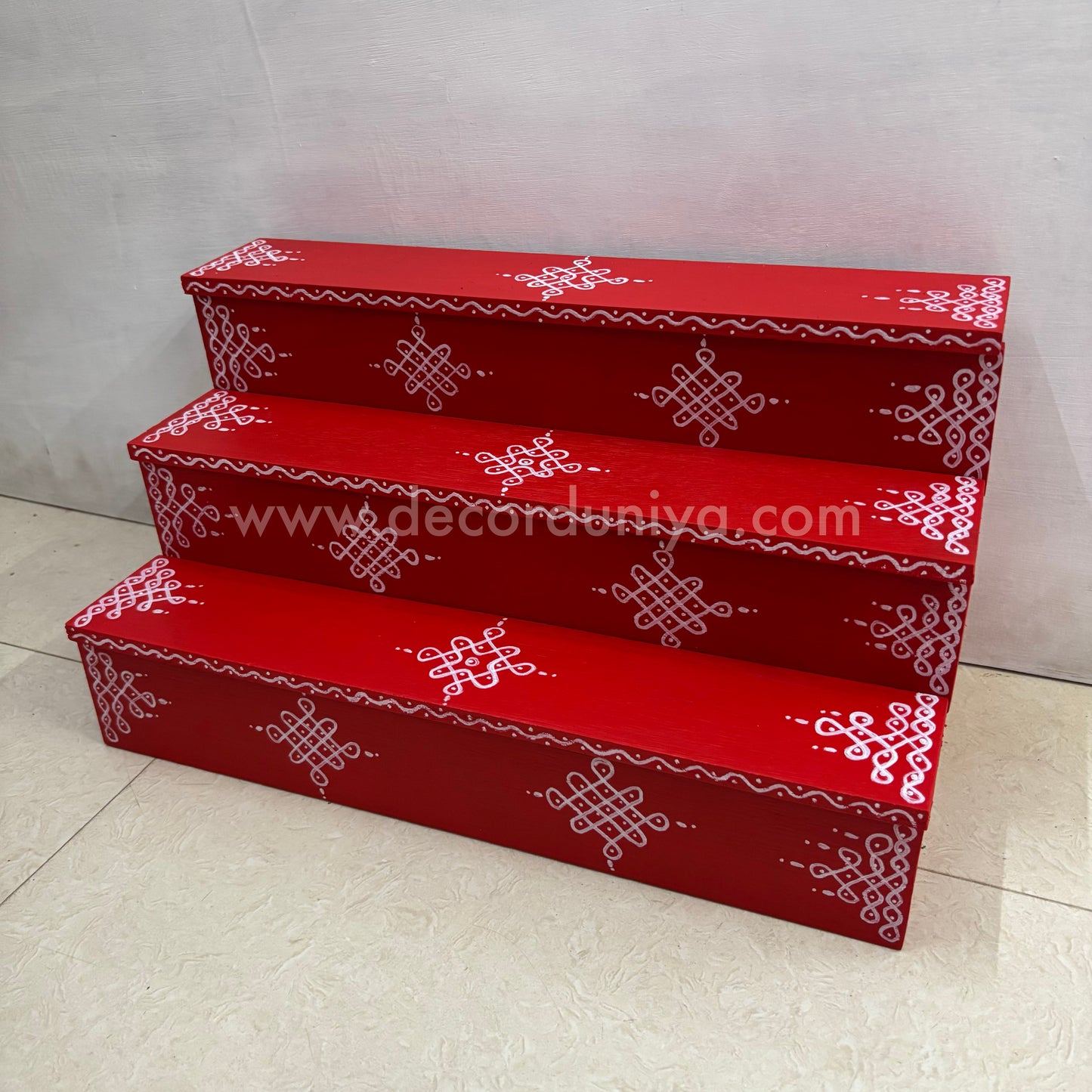 Dismantable 3 step Vigraha Padi - Golu Padi | 18 inches Width - DGP5